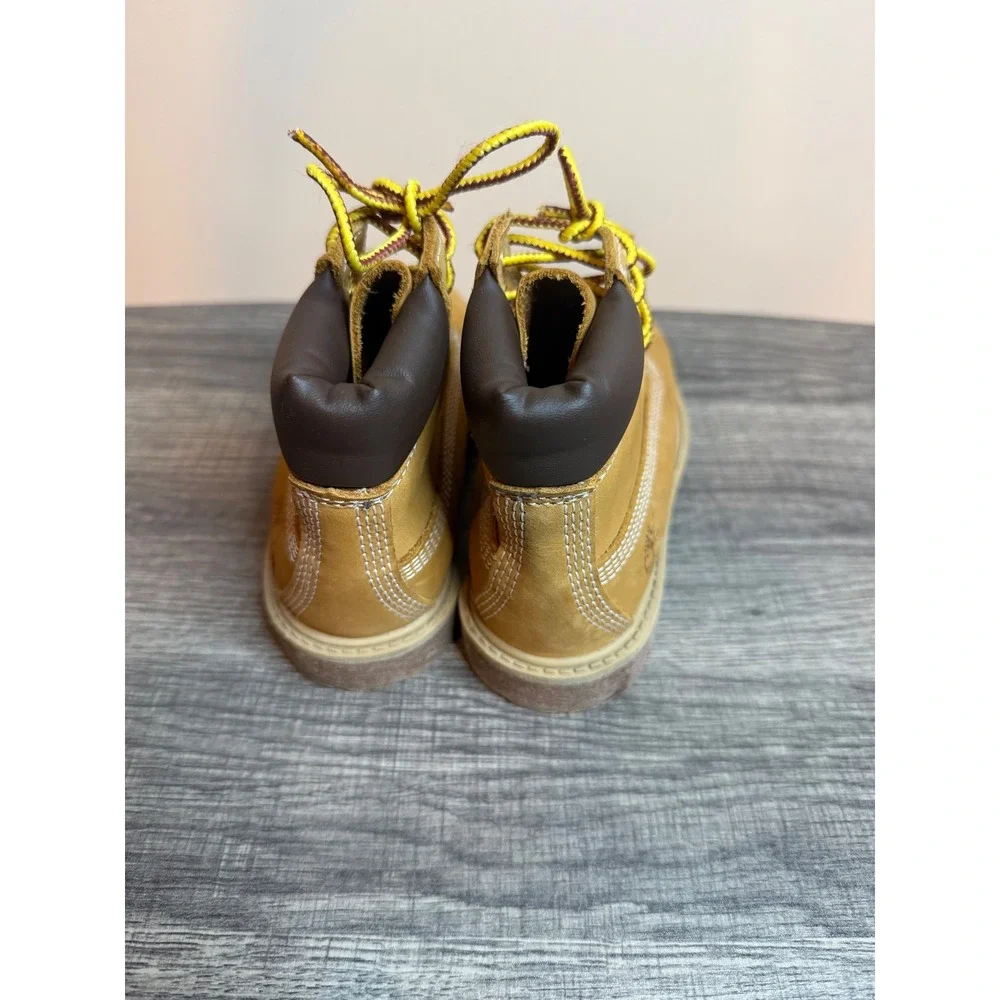 Timberland Kids 6 Inch Premium Waterproof Boots Wheat Nubuck Leather Boots